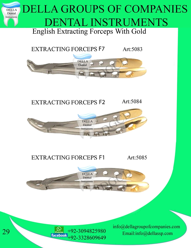 English Extracting Forceps with Gold